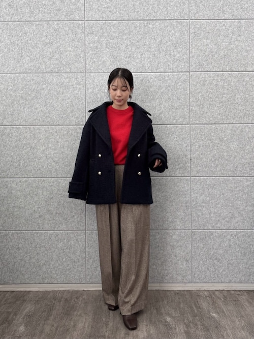 ダブルタックヘリンボーンワイドパンツ（その他パンツ）｜cloenc