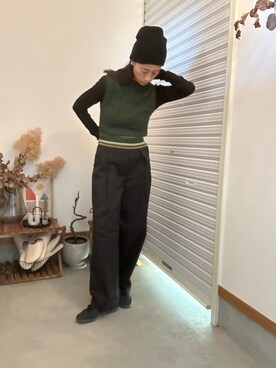 「ベストコーデ」｜「アイテム（ニットキャップ/ビーニー）」を使った、satokoさん（レディース・165cm）の秋コーディネート