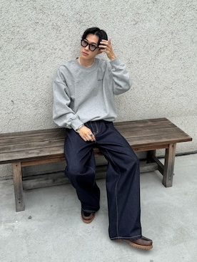 「アイテム（モカシン/デッキシューズ）」を使った、おさゆうさん（メンズ・168cm）の秋コーディネート