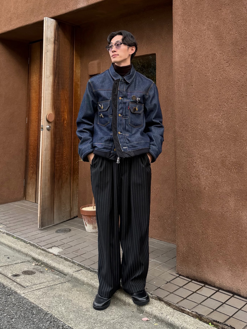 おさゆう｜sacai × Levi'sのデニムジャケットを使ったコーディネート