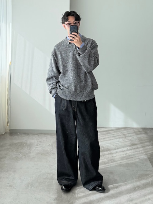 BELTED WIDE DENIM PANTS / ベルテッドワイドデニムパンツ（デニム