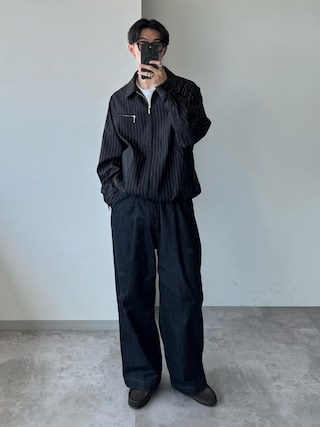「WETTEMPT（ウィテンプト）のZIP STRIPE JACKET / ジップストライプジャケット（その他アウター）」を使った、おさゆうさん（メンズ・168cm）の秋コーディネート