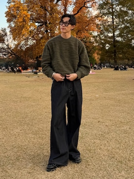 「Paraboot」｜「アイテム（パンツ）」を使った、おさゆうさん（メンズ・168cm）の冬コーディネート