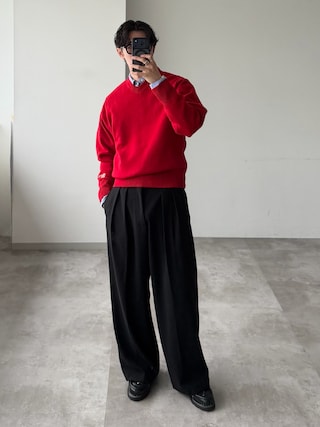 「WETTEMPT(ウィテンプト)のV-NECK WOOL LIKE KNIT / Vネックウールライクニット(ニット/セーター)」を使った、おさゆうさん(メンズ・168cm)の秋コーディネート