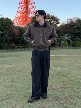 「アイテム（メガネ）」を使った、おさゆうさん（メンズ・168cm）の秋コーディネート