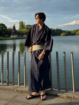 「アイテム（サンダル）」を使った、おさゆうさん（メンズ・168cm）の夏コーディネート