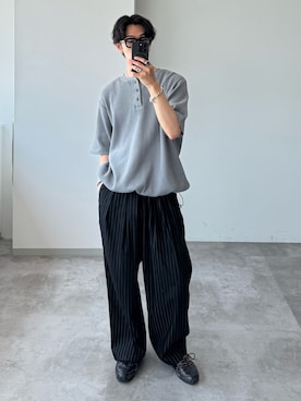 「アイテム（スラックス）」を使った、おさゆうさん（メンズ・168cm・20代）の夏コーディネート