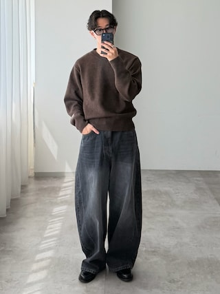 「WETTEMPT(ウィテンプト)のV-NECK WOOL LIKE KNIT / Vネックウールライクニット(ニット/セーター)」を使った、おさゆうさん(メンズ・168cm)の秋コーディネート