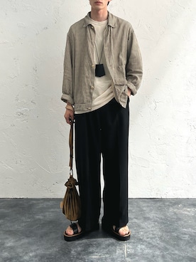 「COMOLI（コモリ）のアイテム（ブルゾン）」を使った、おさゆうさん（メンズ・168cm）の春コーディネート