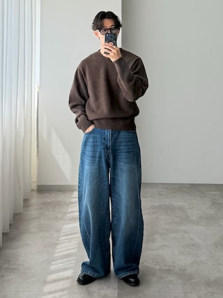 「WETTEMPT（ウィテンプト）のV-NECK WOOL LIKE KNIT / Vネックウールライクニット（ニット/セーター）」を使った、おさゆうさん（メンズ・168cm）の秋コーディネート