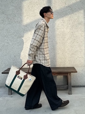 「アイテム（トートバッグ）」を使った、おさゆうさん（メンズ・168cm）の秋コーディネート