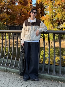 「アイテム（メガネ）」を使った、おさゆうさん（メンズ・168cm）の冬コーディネート