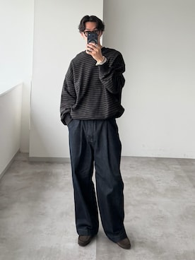 「アイテム（スウェット）」を使った、おさゆうさん（メンズ・168cm）の秋コーディネート