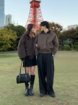 「アイテム（ブルゾン）」を使った、おさゆうさん（メンズ・168cm・20代）の冬コーディネート