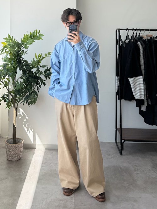 OPEN COLLAR CHAMBRAY SHIRT / オープンカラーシャンブレーシャツ