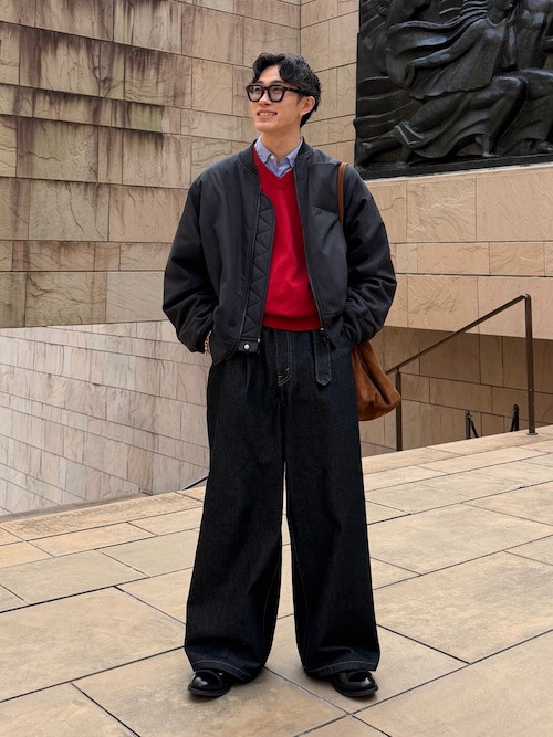 BELTED WIDE DENIM PANTS / ベルテッドワイドデニムパンツ（デニム