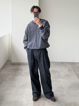 「アイテム（メガネ）」を使った、おさゆうさん（メンズ・168cm）の秋コーディネート