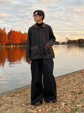 「アイテム（ローファー）」を使った、おさゆうさん（メンズ・168cm）の冬コーディネート