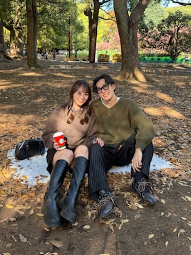 「アイテム（スラックス）」を使った、おさゆうさん（メンズ・168cm）の秋コーディネート