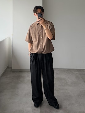 「チェックシャツ」｜おさゆうさん（メンズ・168cm）の春コーディネート