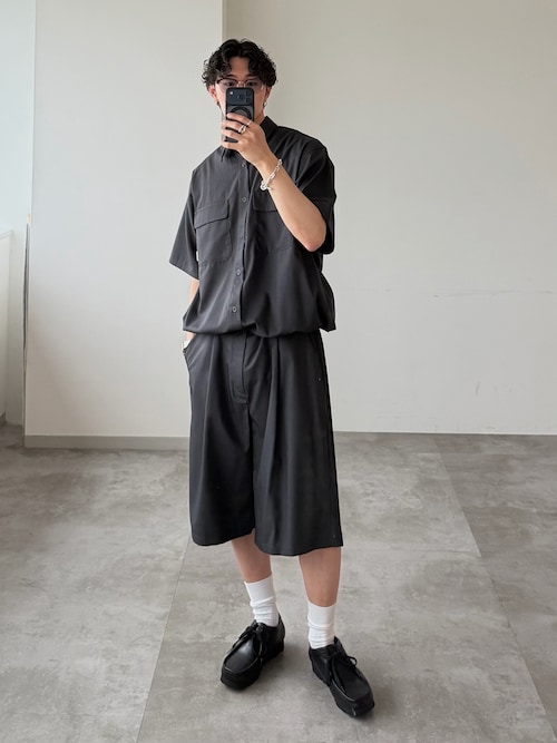 「WETTEMPT(ウィテンプト)のFUNCTIONAL DOUBLE POCKET SHIRT / ファンクショナルダブルポケットシャツ(シャツ/ブラウス)」を使った、おさゆうさん(メンズ・168cm)の夏コーディネート