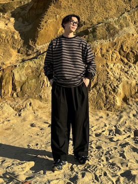 「アイテム（スラックス）」を使った、おさゆうさん（メンズ・168cm・20代）の夏コーディネート