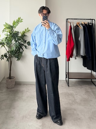 「WETTEMPT(ウィテンプト)のDRAWSTRING REGULAR SHIRT / ドローコードレギュラーシャツ(シャツ/ブラウス)」を使った、おさゆうさん(メンズ・168cm)の春コーディネート