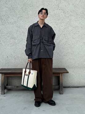 「アイテム（トートバッグ）」を使った、おさゆうさん（メンズ・168cm）の秋コーディネート