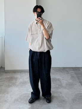 「アイテム（シャツ/ブラウス）」を使った、おさゆうさん（メンズ・168cm）の夏コーディネート