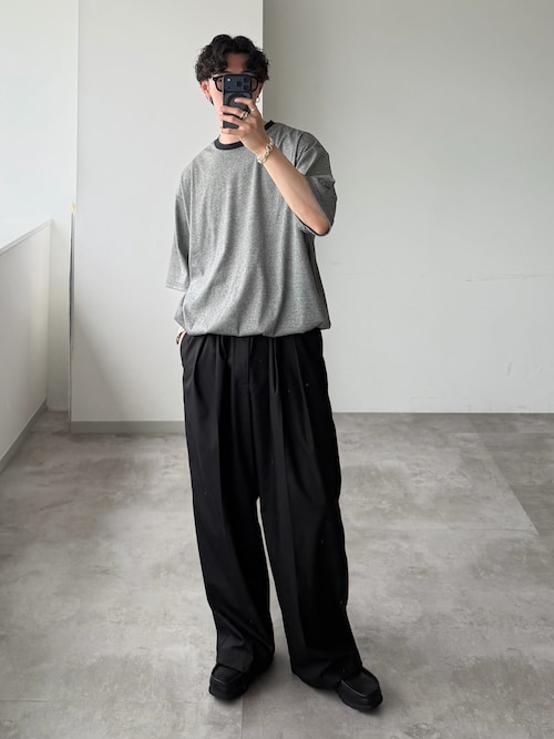 「WETTEMPT(ウィテンプト)のCREW NECK MULTI BORDER TEE / クルーネックマルチボーダーT(Tシャツ/カットソー)」を使った、おさゆうさん(メンズ・168cm)の春コーディネート