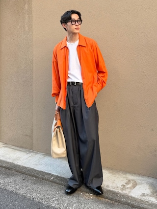 「HANES（ヘインズ）のHanes SHIRO Crewneck T-shirt HM1-X201（Tシャツ/カットソー）」を使った、おさゆうさん（メンズ・168cm）の春コーディネート