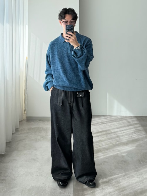 セール】MERANGE KNIT POLO / メランジニットポロ（ニット/セーター