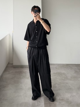 「アイテム（スラックス）」を使った、おさゆうさん（メンズ・168cm）の春コーディネート