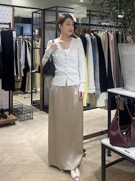 「A part by（アパートバイ）のハートモチーフバッグ（ショルダーバッグ、ブラック系）」を使った、hinakoさん（レディース・157cm）の春コーディネート