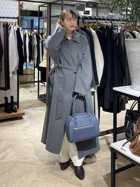 「アイテム（ステンカラーコート）」を使った、hinakoさん（レディース・157cm）の秋コーディネート