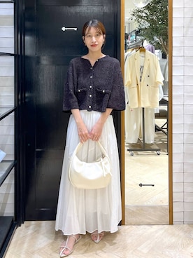 「アイテム（カーディガン/ボレロ）」を使った、hinakoさん（レディース・157cm）の夏コーディネート