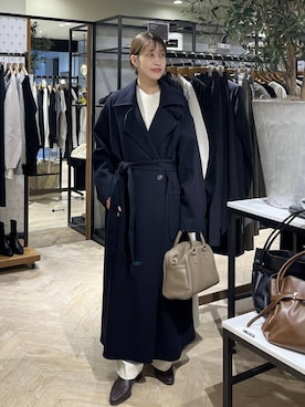 「アイテム（ステンカラーコート）」を使った、hinakoさん（レディース・157cm）の秋コーディネート