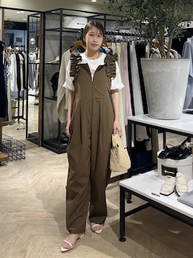 「A part by（アパートバイ）のナローストラップサンダル（サンダル、ホワイト系）」を使った、hinakoさん（レディース・157cm）の春コーディネート