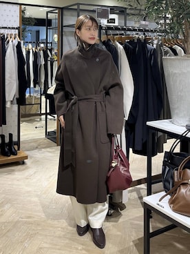 「アイテム（ステンカラーコート）」を使った、hinakoさん（レディース・157cm・20代）の秋コーディネート