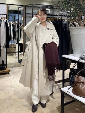 「A part by（アパートバイ）のアイテム（ストール/ショール）」を使った、hinakoさん（レディース・157cm）の秋コーディネート