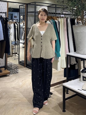 「A part by（アパートバイ）のハートモチーフバッグ（ショルダーバッグ、ホワイト系）」を使った、hinakoさん（レディース・157cm）の春コーディネート