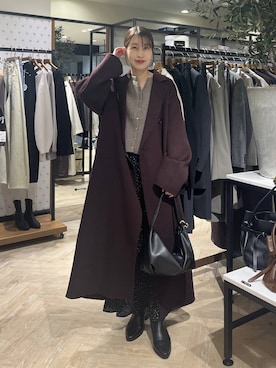 「アイテム（チェスターコート）」を使った、hinakoさん（レディース・157cm・20代）の秋コーディネート