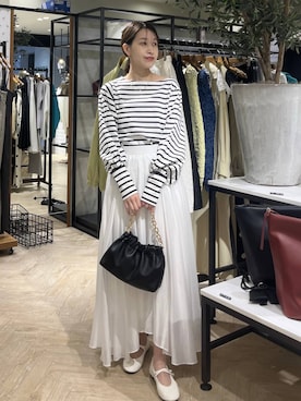 「A part by（アパートバイ）のチェーン2WAYBAG（ショルダーバッグ、ブラック系）」を使った、hinakoさん（レディース・157cm）の春コーディネート