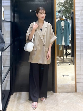 「アイテム（ジャケット/アウター、イエロー系）」を使った、hinakoさん（レディース・157cm）の夏コーディネート