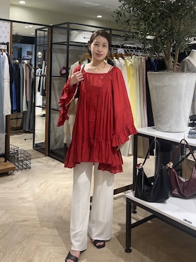 「A part by（アパートバイ）のハートモチーフバッグ（ショルダーバッグ、ホワイト系）」を使った、hinakoさん（レディース・157cm）の春コーディネート