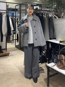 「アイテム（ステンカラーコート）」を使った、hinakoさん（レディース・157cm）の秋コーディネート