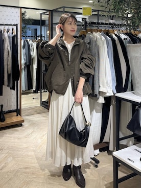 「SNAP_apart by lowrys」｜「アイテム（ブルゾン）」を使った、hinakoさん（レディース・157cm）の秋コーディネート