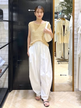 「アイテム（ニット/セーター）」を使った、hinakoさん（レディース・157cm・20代）の夏コーディネート