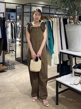 「A part by（アパートバイ）のナローストラップサンダル（サンダル、ホワイト系）」を使った、hinakoさん（レディース・157cm）の春コーディネート