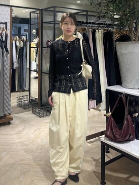 「A part by（アパートバイ）のハートモチーフバッグ（ショルダーバッグ、ホワイト系）」を使った、hinakoさん（レディース・157cm）の春コーディネート
